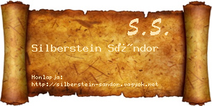 Silberstein Sándor névjegykártya